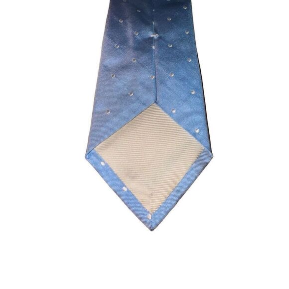 Breuer Blue & White Polkadot 100% Silk Handmade in Italy Neck Tie - Picture 5 of 7